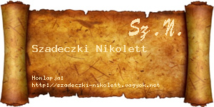 Szadeczki Nikolett névjegykártya