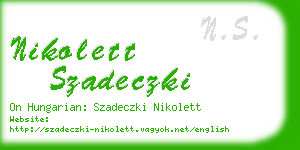 nikolett szadeczki business card